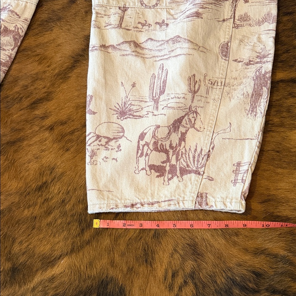 We The Free Western Graphic Barrel Jeans in Tan and Brown Women’s - Picture 7 of 11